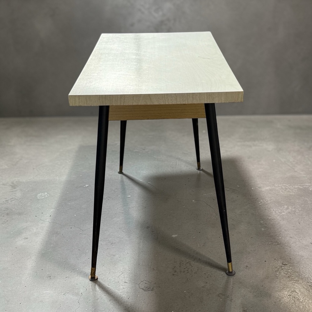 Mid-Century Modern Home Office Desk in Light Wood and Black - Picture 2 of 16